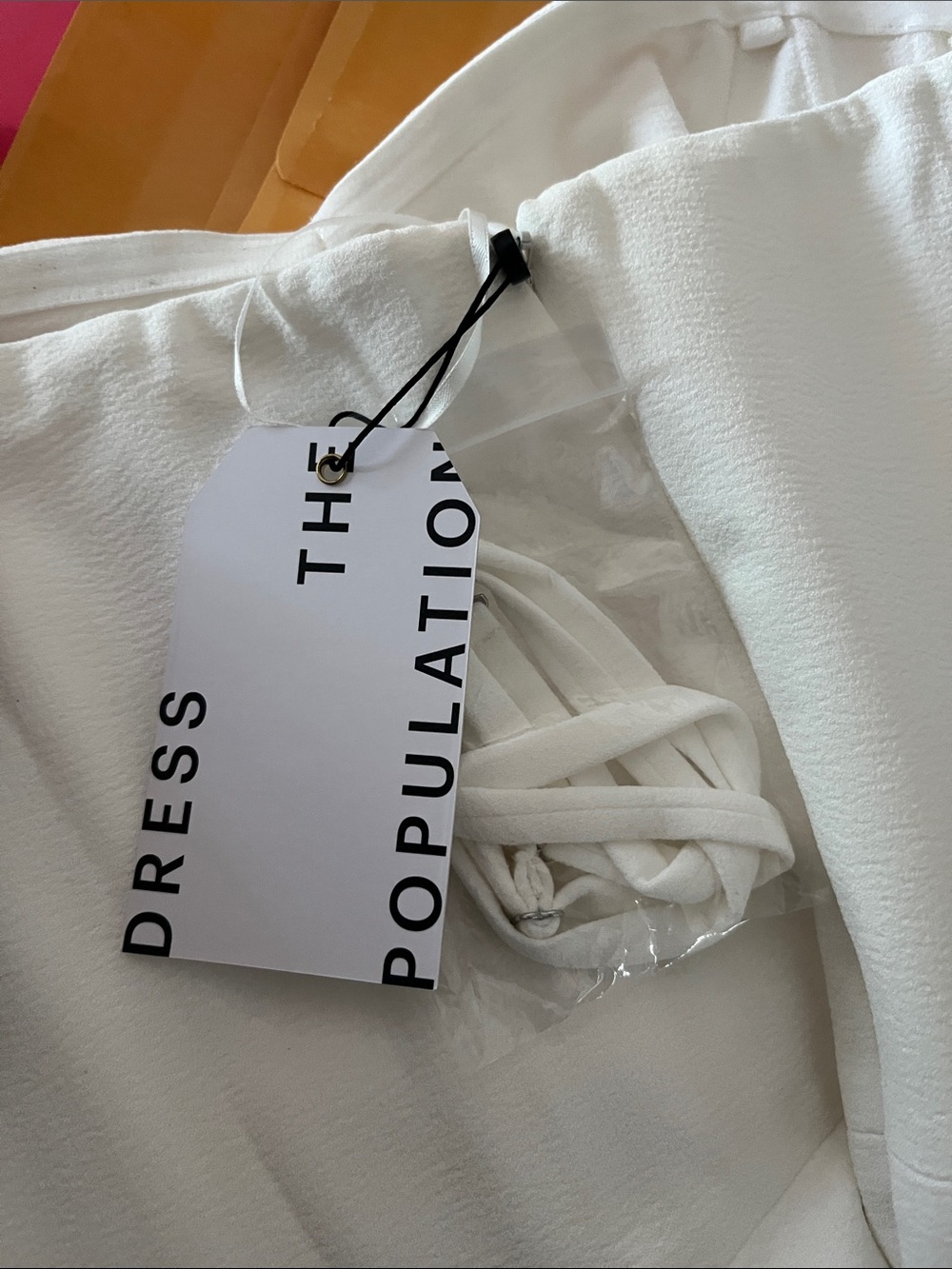 Off-Shoulder White Sheath Dress - Picture 7 of 8